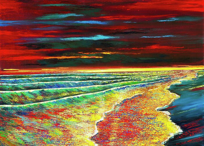 Ford Smith Greeting Card featuring the painting Waves of Passion by Ford Smith