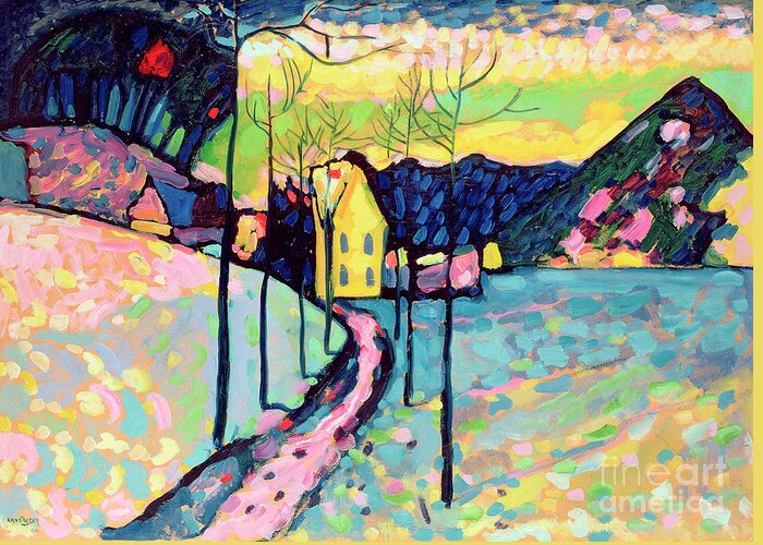 Winter Landscape Greeting Card featuring the painting Winter Landscape, 1909 by Wassily Kandinsky