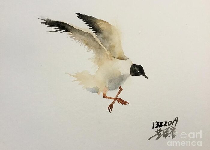 1172019 Greeting Card featuring the painting 1172019 by Han in Huang wong