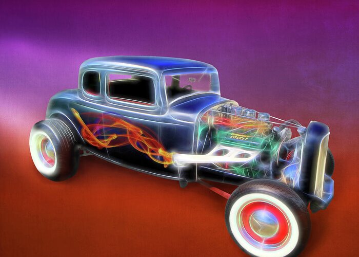 1932 Ford Greeting Card featuring the digital art 1932 Ford Roadster by Rick Wicker