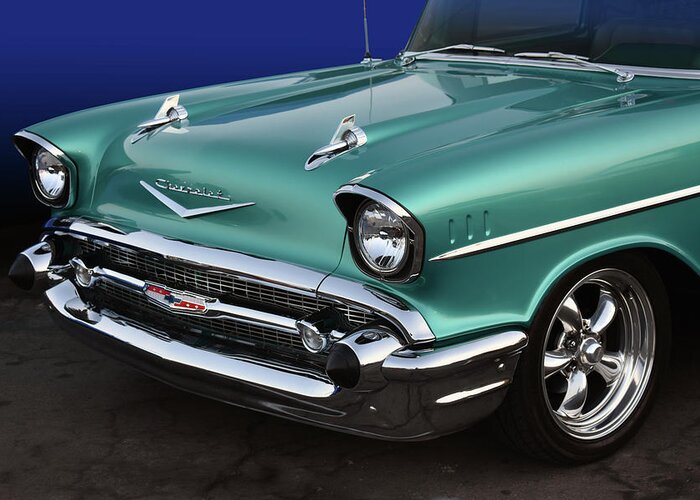 Chevy Greeting Card featuring the photograph 1957 American Icon by Bill Dutting