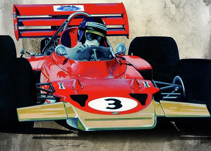 Art Greeting Card featuring the painting 1970 Lotus 72 by Simon Read