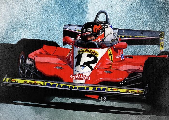 Art Greeting Card featuring the painting 1978 Ferrari 312T3 by Simon Read