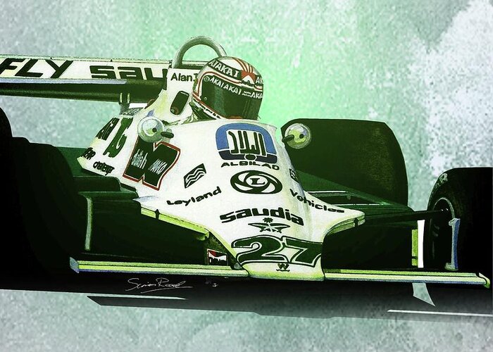 Art Greeting Card featuring the painting 1980 Williams FW07B by Simon Read