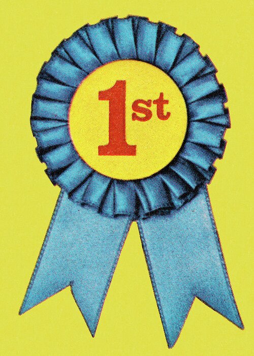 Accomplish Greeting Card featuring the drawing 1st Prize Ribbon by CSA Images