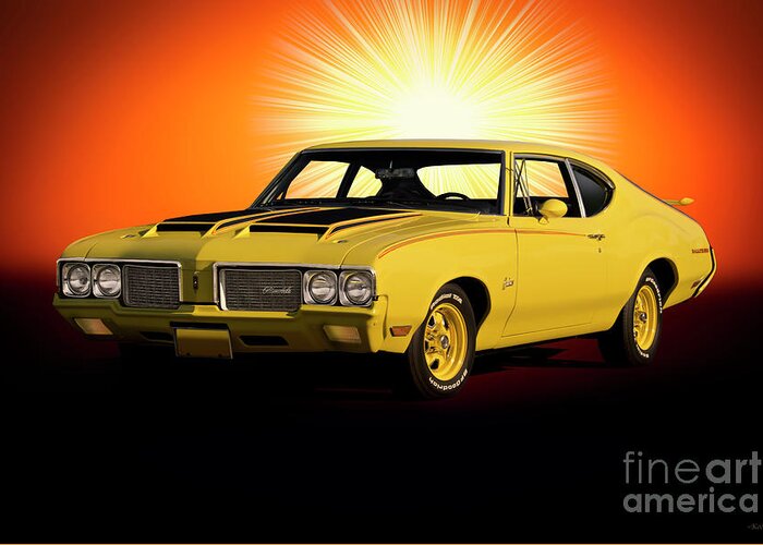 1970 Oldsmobile Cudlass Greeting Card featuring the photograph 1970 Oldsmobile Cutlass Rally 350 #2 by Dave Koontz
