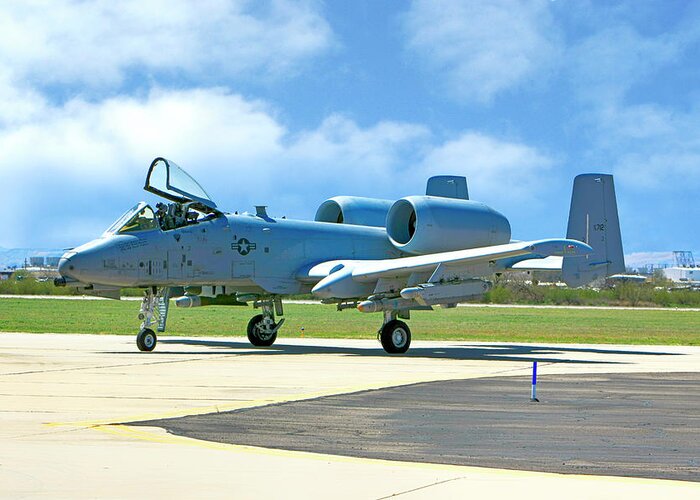 Warthog Greeting Card featuring the photograph A-10 Warthog #2 by Chris Smith