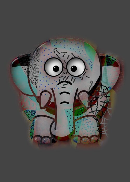Baby Elephant Greeting Card featuring the mixed media Baby Elephant #2 by Marvin Blaine