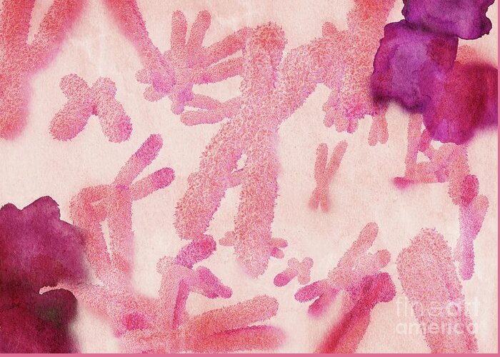 Chromosome Greeting Card featuring the photograph Chromosomes #2 by Maurizio De Angelis/science Photo Library
