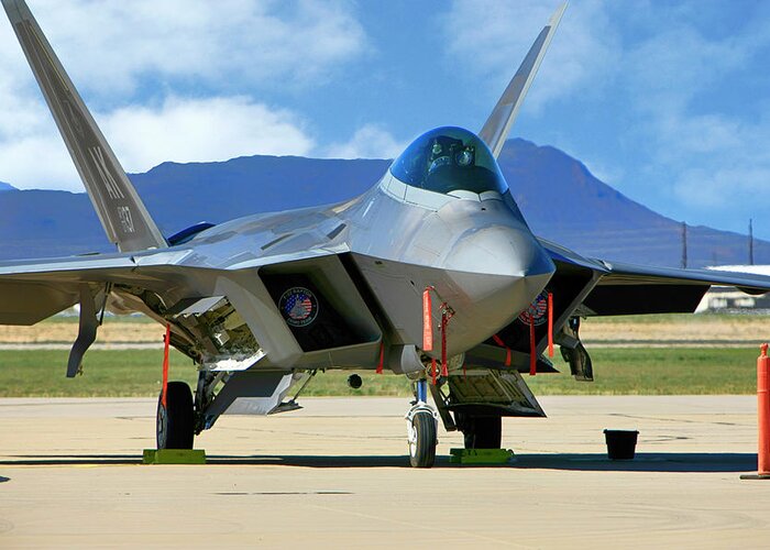 F-22 Greeting Card featuring the photograph F22 Rapter #2 by Chris Smith