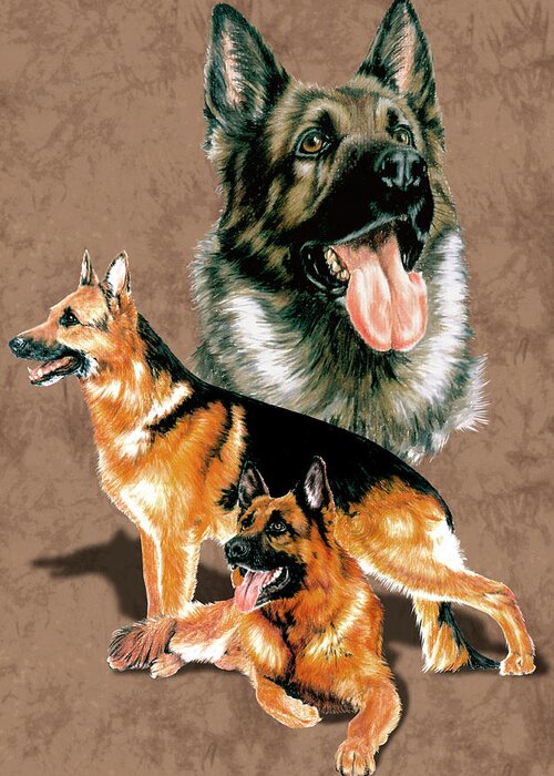 German Shepherd Dog Greeting Card featuring the painting German Shepherd by Barbara Keith