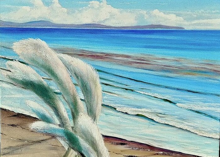 Santa Barbara Greeting Card featuring the painting Isla Vista Bluffs by Jeffrey Campbell