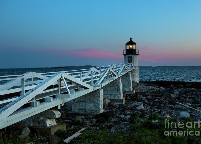 Lighthouse Greeting Card featuring the photograph Marshall Point Lighthouse At Dusk #2 by Diane Diederich