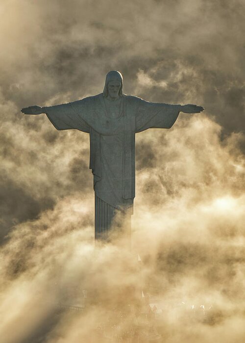 Estock Greeting Card featuring the digital art Rio De Janeiro, Christ The Redeemer #2 by Sean Caffrey