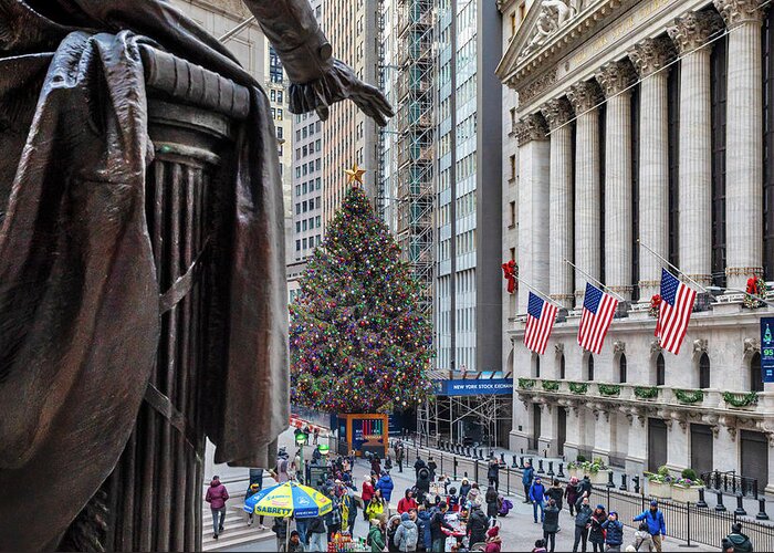 Estock Greeting Card featuring the digital art Stock Exchange, Wall Street Nyc #2 by Lumiere