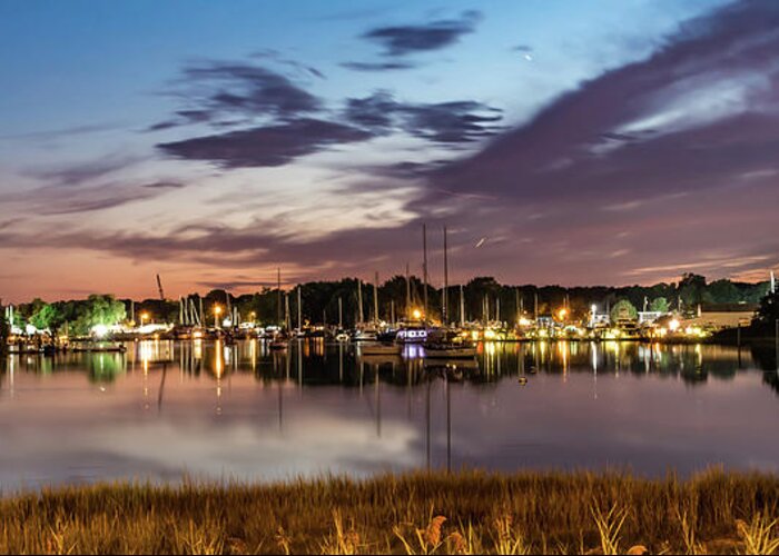 Warwick Cove Greeting Card featuring the photograph Sunset Over Warwick Cove In Rhode Island #2 by Alex Grichenko