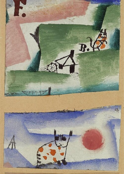 Paul Klee Greeting Card featuring the painting Tomcats Turf by Paul Klee