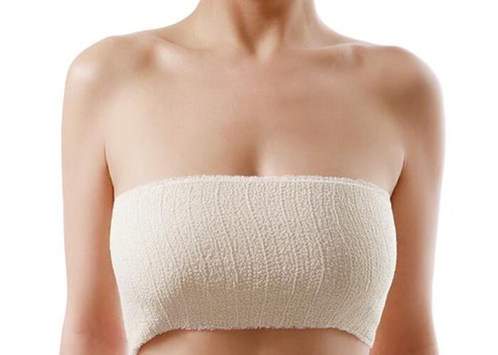 One Person Greeting Card featuring the photograph Woman's Bandaged Chest #2 by Science Photo Library