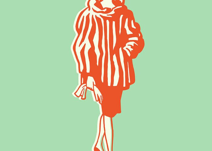 Adult Greeting Card featuring the drawing Stylish Woman #23 by CSA Images
