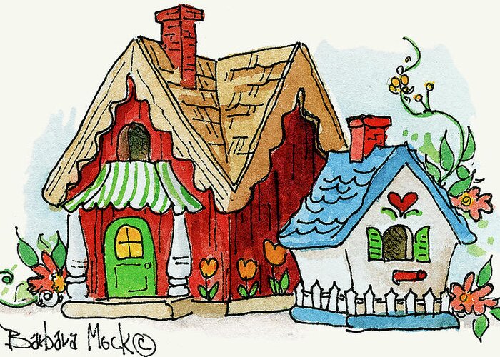 Swiss Chalet Greeting Card featuring the painting 2599 Swiss Chalet by Barbara Mock