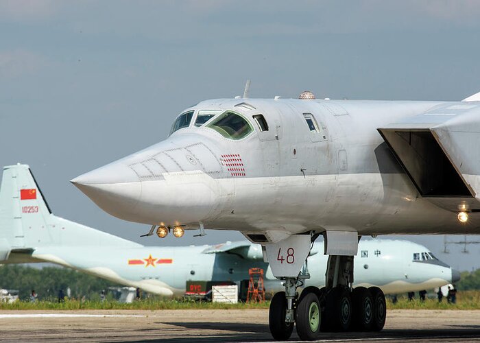 Outdoors Greeting Card featuring the photograph A Russian Aerospace Forces Tu-22m-3 #3 by Daniele Faccioli