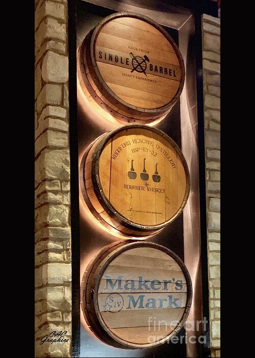 Bourbon Greeting Card featuring the photograph 3 Barrels by CAC Graphics