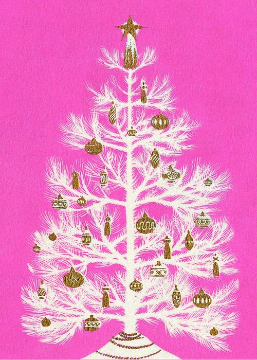 Branch Greeting Card featuring the drawing Christmas Tree #3 by CSA Images