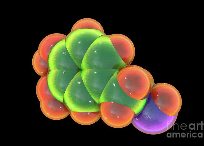Artwork Greeting Card featuring the photograph Dopamine Molecule #3 by Kateryna Kon/science Photo Library