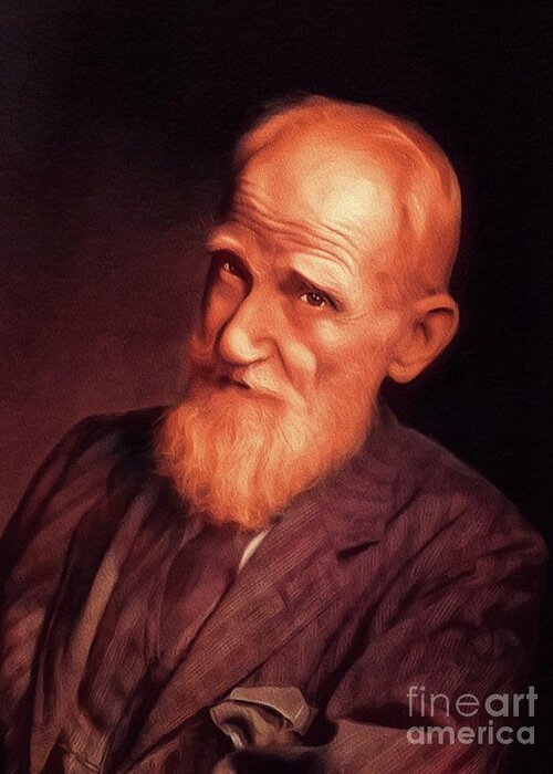 George Greeting Card featuring the painting George Bernard Shaw, Literary Legend #3 by Esoterica Art Agency