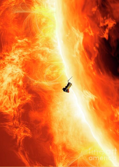 2018 Greeting Card featuring the photograph Parker Solar Probe At The Sun #3 by Claus Lunau/science Photo Library