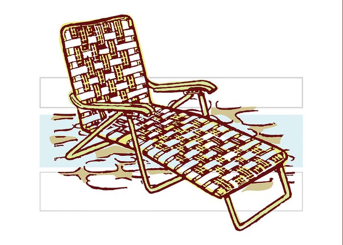 Armchair Greeting Card featuring the drawing Woven Lawn Chair #3 by CSA Images