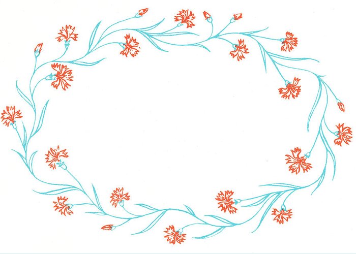 Background Greeting Card featuring the drawing Wreath #3 by CSA Images