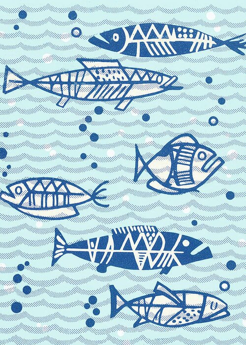 Activity Greeting Card featuring the drawing Fish #33 by CSA Images