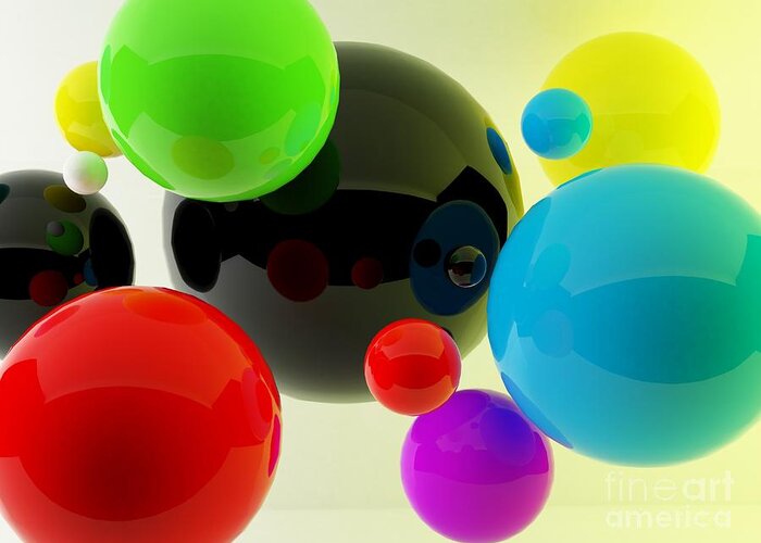 Through Greeting Card featuring the photograph 3d Balls by Oldm