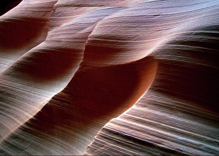 Antelope Canyon Greeting Card featuring the photograph Abstract Sandstone Sculptured Canyon #4 by Mitch Diamond