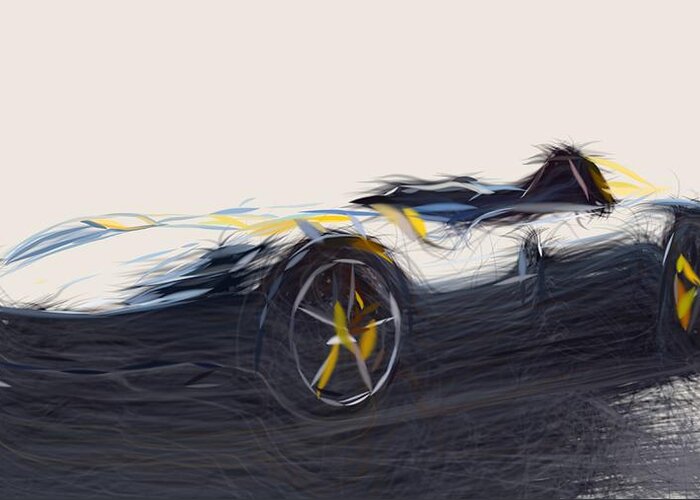 Ferrari Greeting Card featuring the digital art Ferrari Monza SP1 Drawing #5 by CarsToon Concept