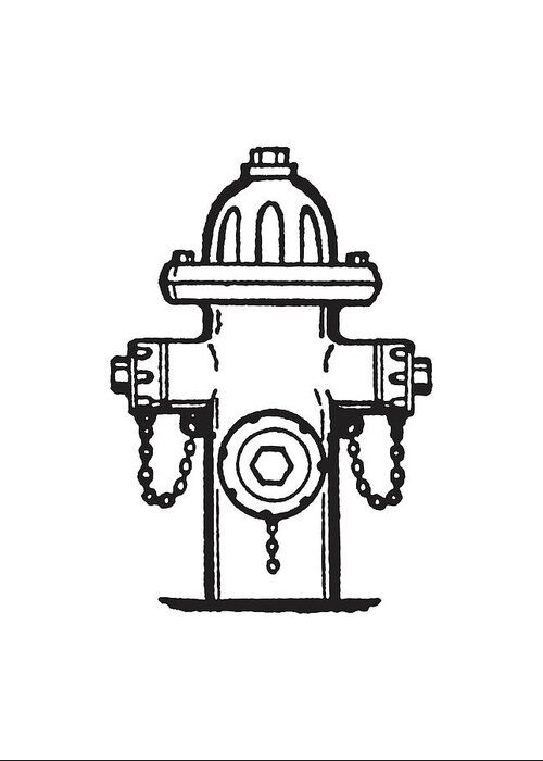 Archive Greeting Card featuring the drawing Fire Hydrant #4 by CSA Images