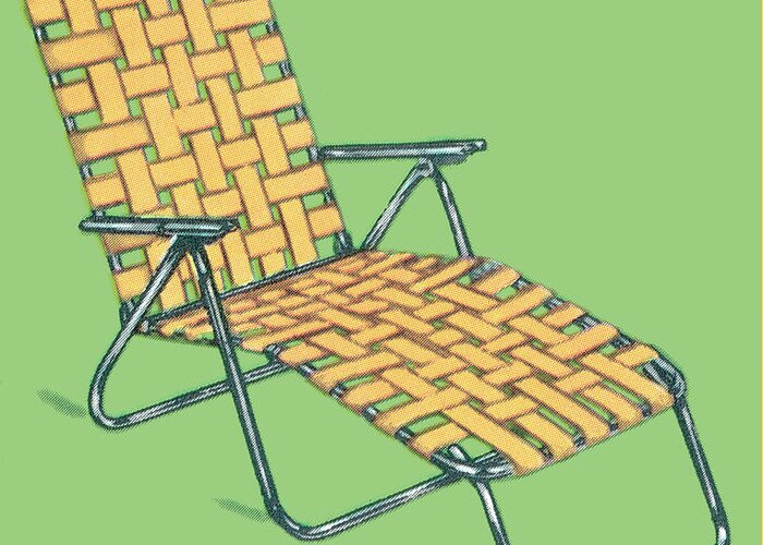 Back Yard Greeting Card featuring the drawing Lawn chair #4 by CSA Images