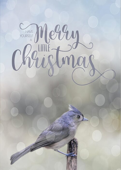 Titmouse Greeting Card featuring the photograph Merry Christmas #4 by Cathy Kovarik