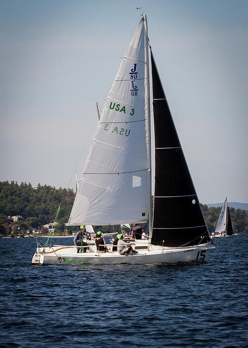 Sailing Greeting Card featuring the photograph 2019 J80 North American Championships #44 by Benjamin Dahl