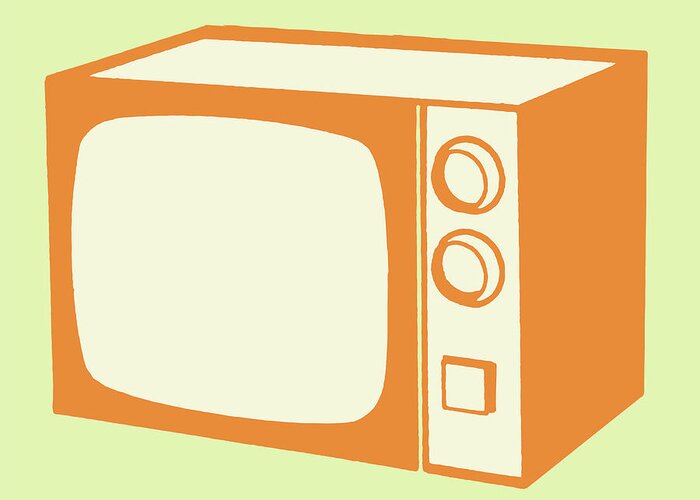 Audio Visual Greeting Card featuring the drawing Television #45 by CSA Images