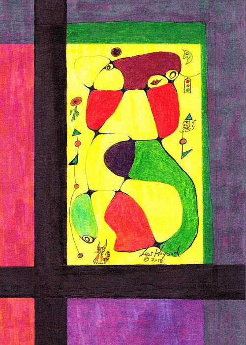 Lew Hagood Greeting Card featuring the mixed media 46.ab.19 by Lew Hagood