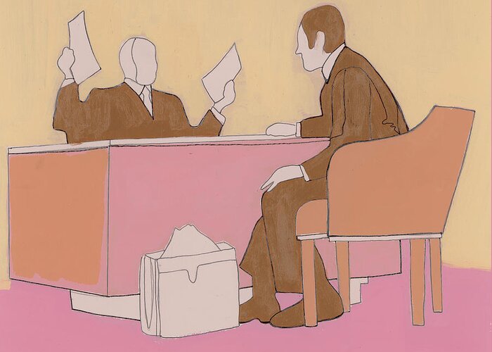 Administration Greeting Card featuring the drawing Business Meeting #5 by CSA Images