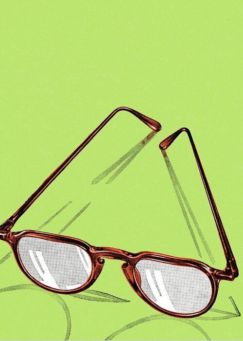 Accessories Greeting Card featuring the drawing Eyeglasses #5 by CSA Images