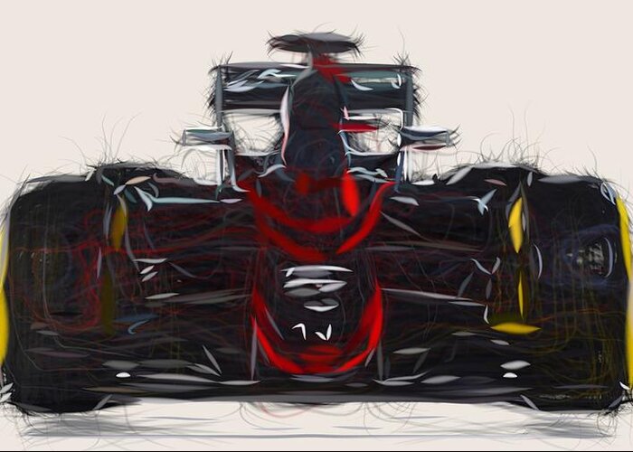 Formula1 Greeting Card featuring the digital art Formula1 McLaren MP4 30 Draw #5 by CarsToon Concept