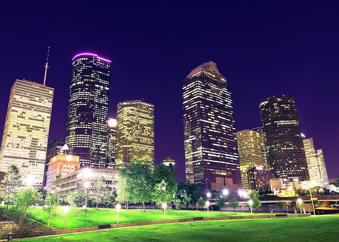 Scenics Greeting Card featuring the photograph Houston Downtown #5 by Lightkey