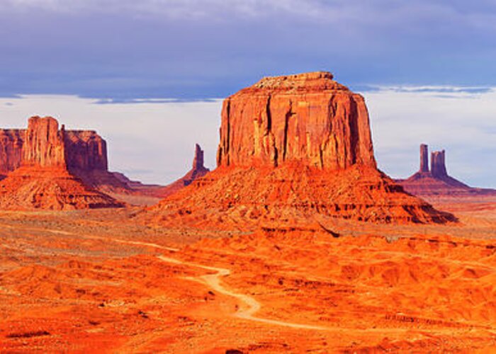 Monument Valley Greeting Card featuring the photograph Monument Valley - Arizona by Brian Jannsen