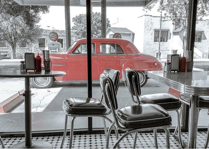 50's Greeting Card featuring the photograph 50's American Diner by Darrell Foster