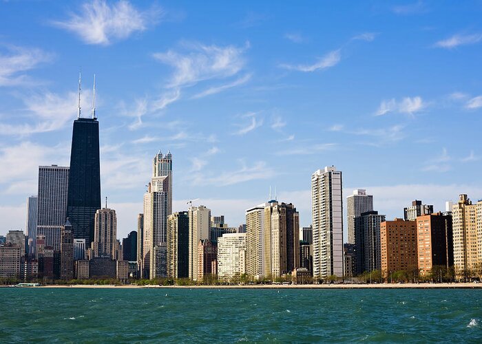 Lake Michigan Greeting Card featuring the photograph Chicago Cityscape #6 by Fraser Hall