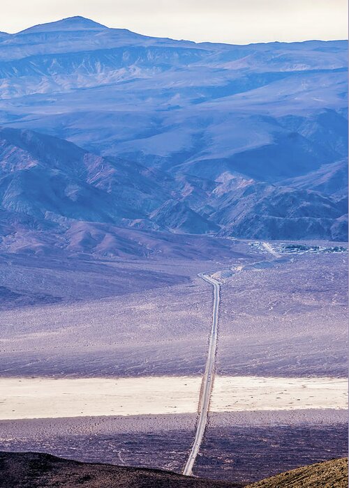 Road Greeting Card featuring the photograph Lonely Empty Road To Deth Valley National Park #6 by Alex Grichenko